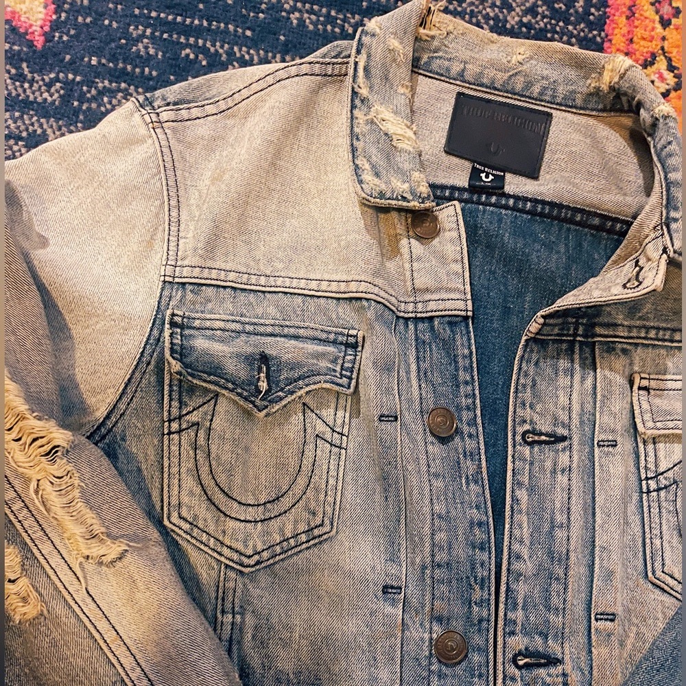 GREAT CONDITION - Distressed Denim True Religion Jacket